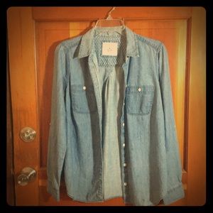 Sonoma Medium Denim 100% Cotton Button Down